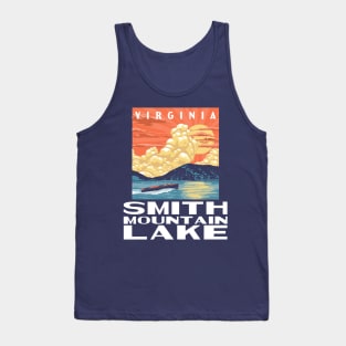 Smith Mountain Lake Virginia Vintage Boat WPA Poster Style Tank Top